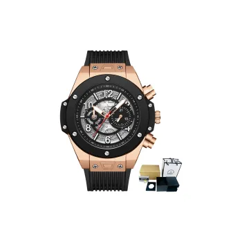 Sanda Automatic/Manual Mechanical Movement TPU Strap Watch Men's Watches Black Dial