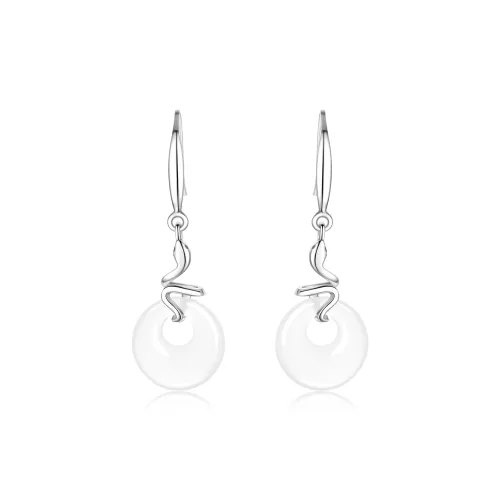 Lao Feng Xiang Chalcedony Earrings Women's