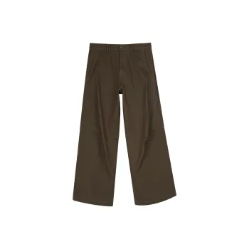 SIMPLE PROJECT Casual Pants Unisex Dark Brown Green