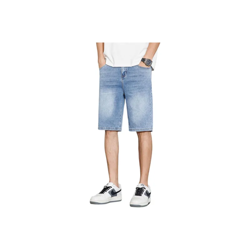 Tonlion Denim Shorts Men's Light Blue-0
