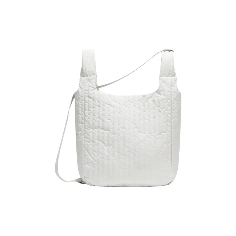 Nice Rice Fabric Shoulder Bag, Crossbody Bag, Handbag Medium Size Unisex Black/Ecru-5