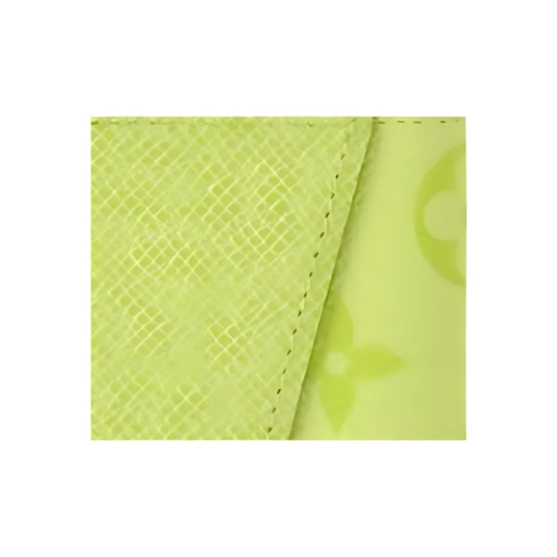 LOUIS VUITTON Leather Card Holder Men's Yellow-4