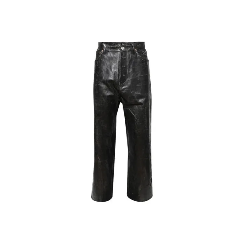 Vetements Distressed Leather Pants-0