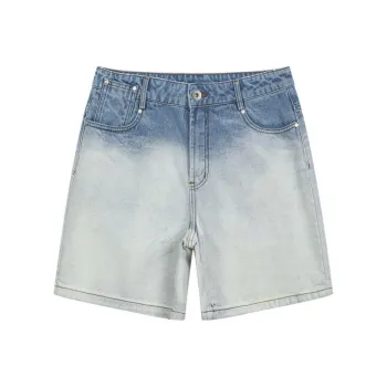 Bosieagender Denim Shorts Unisex Milk White