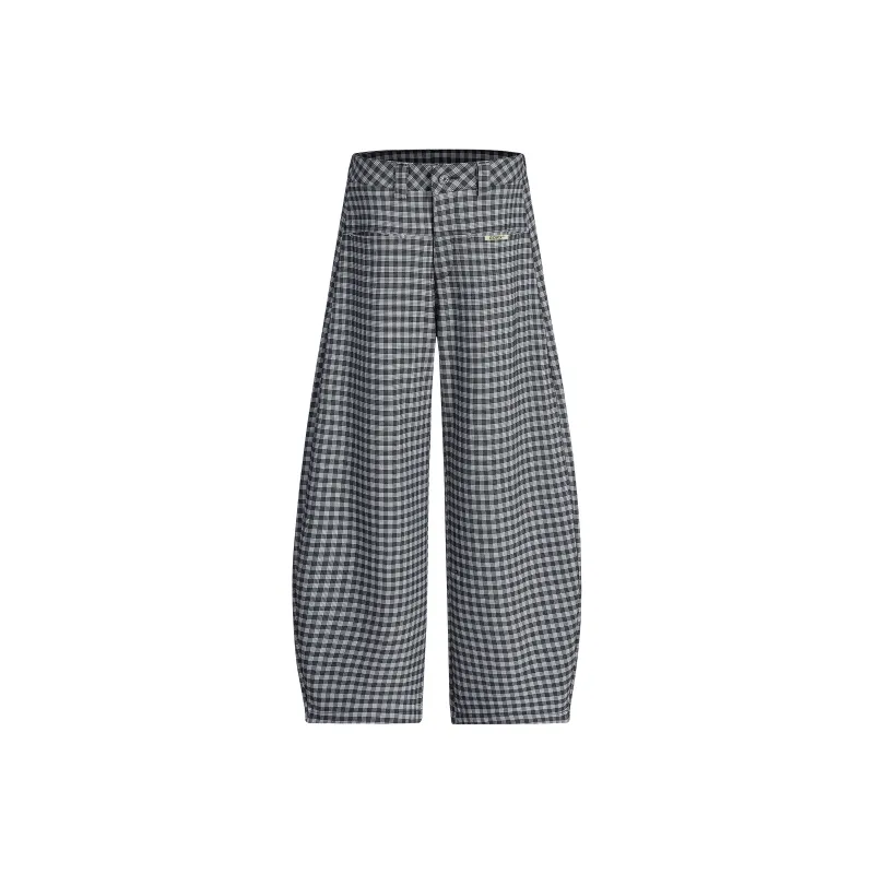 GDRX Casual Pants Unisex Black White Plaid-0