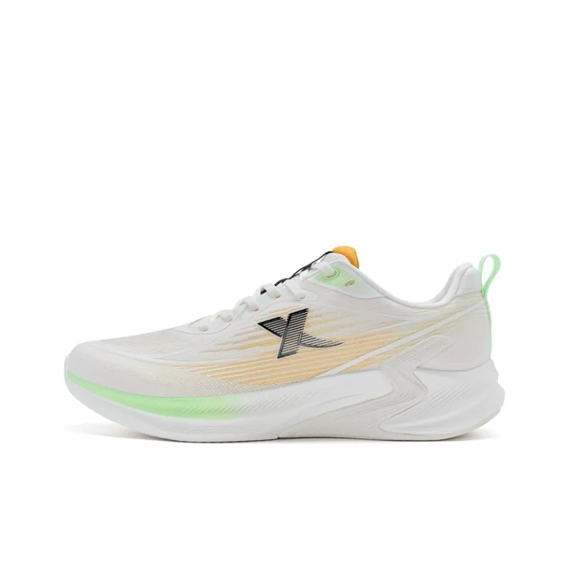 XTEP Cushioning And Breathable Low Top Running Shoes Men's White Orange Green-0
