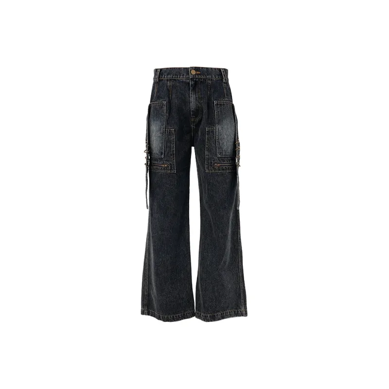 BENMYSHOWER Jeans Unisex Navy Blue-0