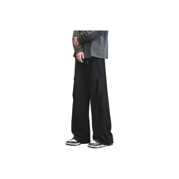KIRHNE Casual Pants Unisex Glossy Black