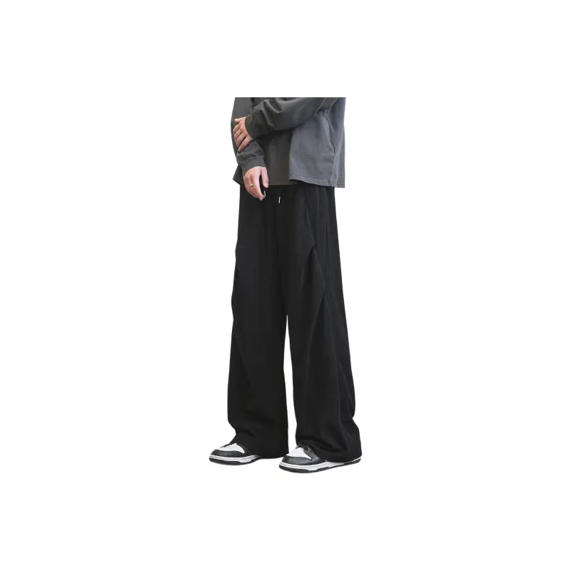 KIRHNE Casual Pants Unisex Glossy Black-0