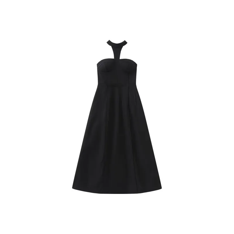 YJ1NGZYZJ Sleeveless Dress Women's Black-1
