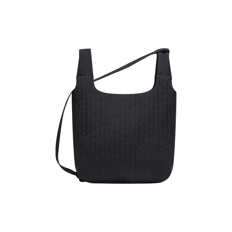Nice Rice Fabric Shoulder Bag, Crossbody Bag, Handbag Medium Size Unisex Black/Ecru-0