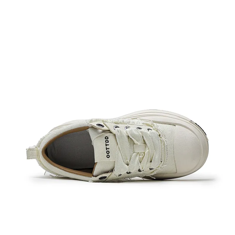 Hip Speed Abrasion Resistant Height Increasing Low Top Canvas Shoes Unisex-8