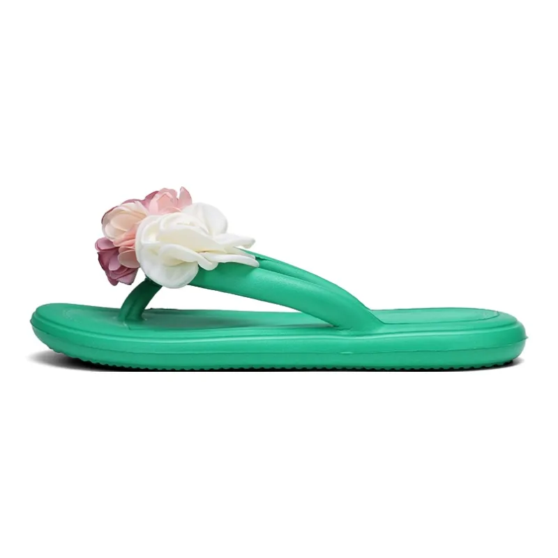 XMISTUO Soft And Bouncy Feeling Women's Summer EVA Floral Comfortable Slip Resistant Waterproof Flip Flops-12