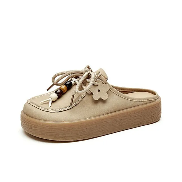 DAPHNE Rubber Sole Quiet Closed Toe Slippers Women's-1