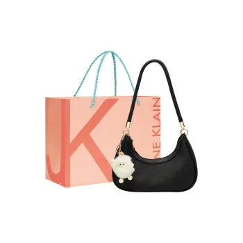 JANE KLAIN Synthetic Leather Women's Shoulder Bag, Crescent Bag, Shoulder Bag Regular Women's Black/Ecru/Blue