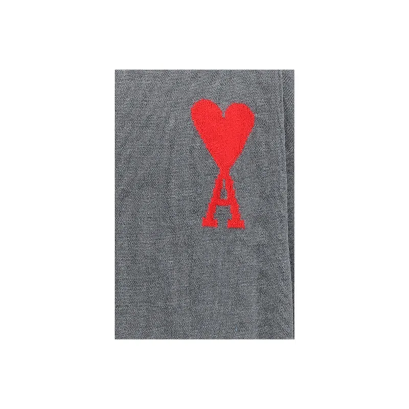 Ami Paris Ami De Coeur Merino Wool Oversized Crewneck Sweater-2