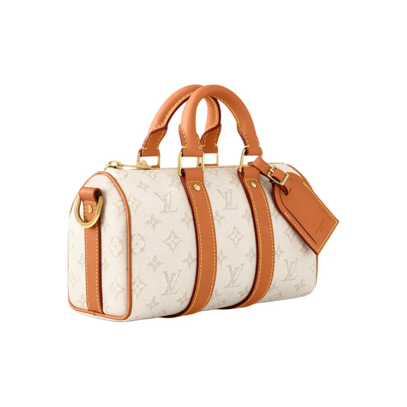 LOUIS VUITTON KeepallBandoulière Monogram Heritage Coated Canvas Shoulder Bag, Crossbody Bag, Handbag Men's Ecru-1