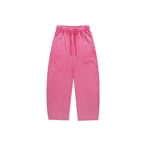 Guuka Casual Pants Unisex Rose Red
