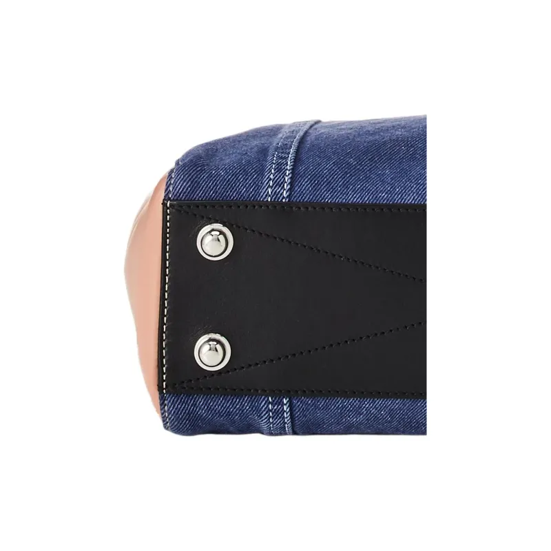 DIESEL Denim Patchwork Crossbody One Shoulder Handbag Women's Blue/Pink-4