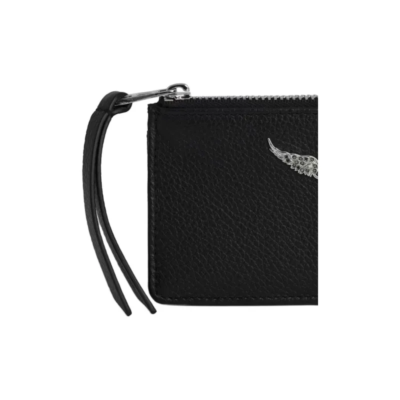 Zadig & Voltaire Cow Leather Card Holder Women's Black-2
