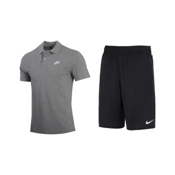 Nike Casual Sportswear Men Gray Top+Black Pants