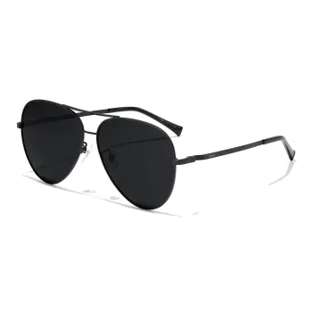 ZIPPO Metal Aviator Sunglasses Unisex Black