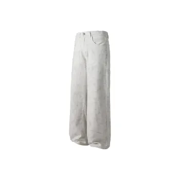 Ghost Mask Casual Pants Unisex White