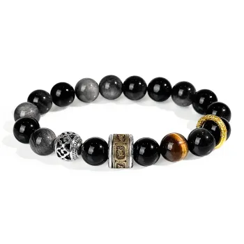 PUTUOSHANWENCHUANG Obsidian Bracelets Unisex