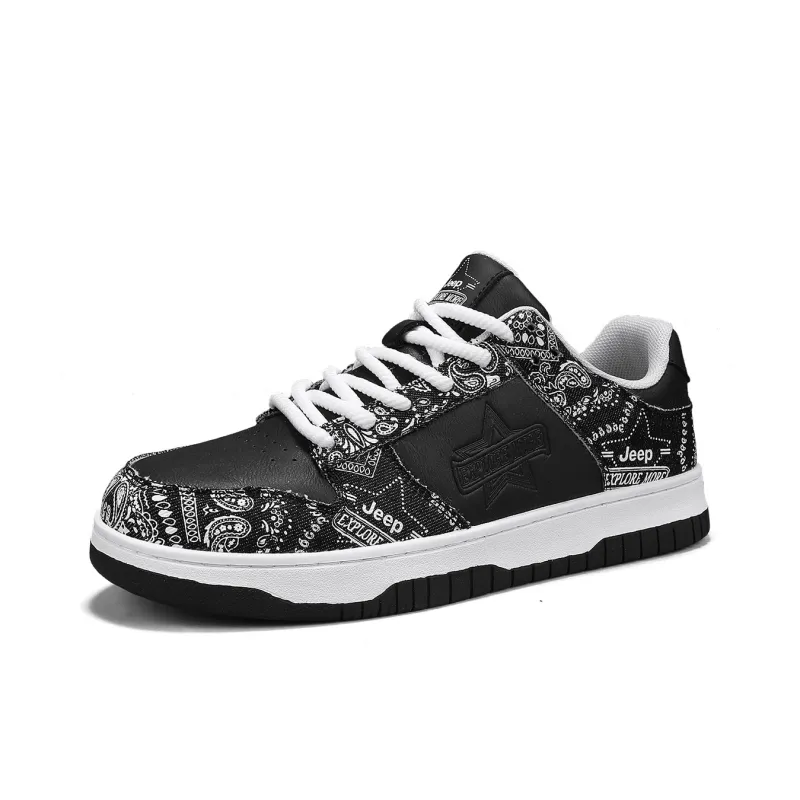 Jeep Height Increasing Abrasion Resistant Lightweight Breathable Slip Resistant Low Top Skateboard Shoes Men's-15