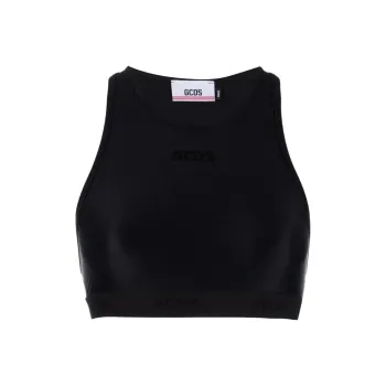 GCDS Logo print Racerback Sports Bra