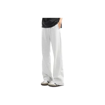Menglaini Casual Pants Unisex Light Heather Gray