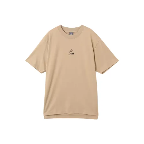 New Balance SS25 Comfortable Crew Neck Short Sleeved Baseball T Shirt Unisex Khaki