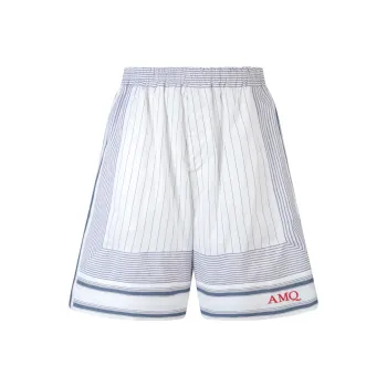 Alexander McQueen Logo Embroidered Striped Shorts