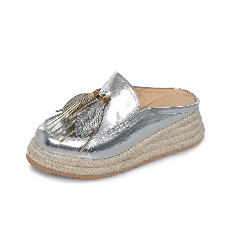 Su Yanjiao EVA Stitching Metal Fringe Closed Toe Slippers Women's-6