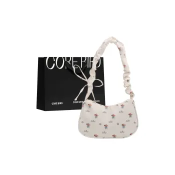 CORE BIRD Canvas Bag, Shoulder Bag Women's White/Gray/Yellow/Green