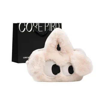 CORE BIRD PU Bonded Plush Handbag Women's White/Brown/Pink/Green