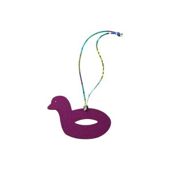 HERMES Buffalo Leather Bag Charm Bag Accessory Unisex Purple