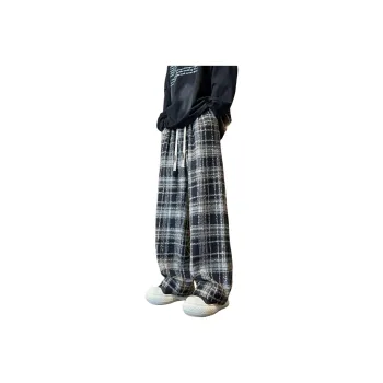 Caramella Casual Pants Unisex Red Plaid