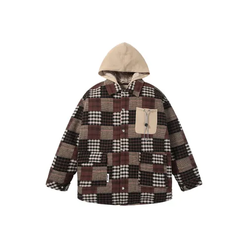 GENANX Puffer Jacket Unisex Plaid