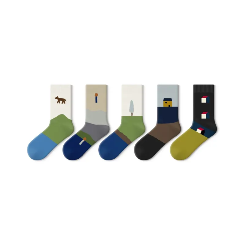 Primeet Mid Calf Socks Men's 5 Pack-6