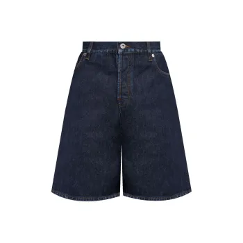 Burberry Logo Patch Denim Bermuda Shorts