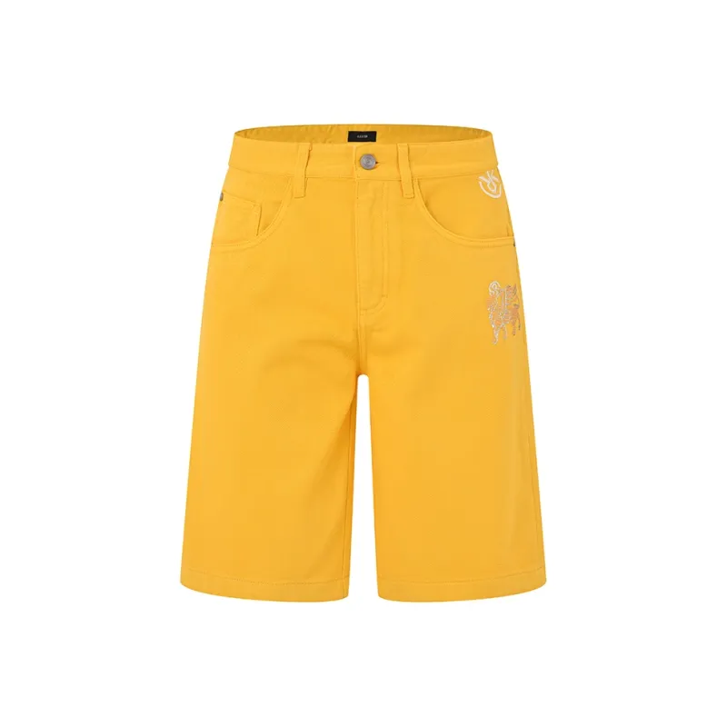 RARE Denim Shorts Men Yellow-0