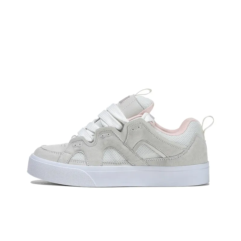 FERW Peach Whispers, White Peach Pink Abrasion Resistant Low Top Skateboard Shoes Unisex Pink-0
