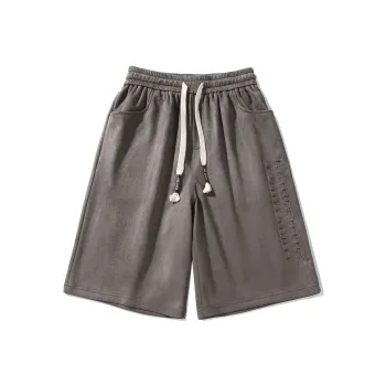 POINTLIMIT Suede 3D Pring Logo Unisex Casual Shorts