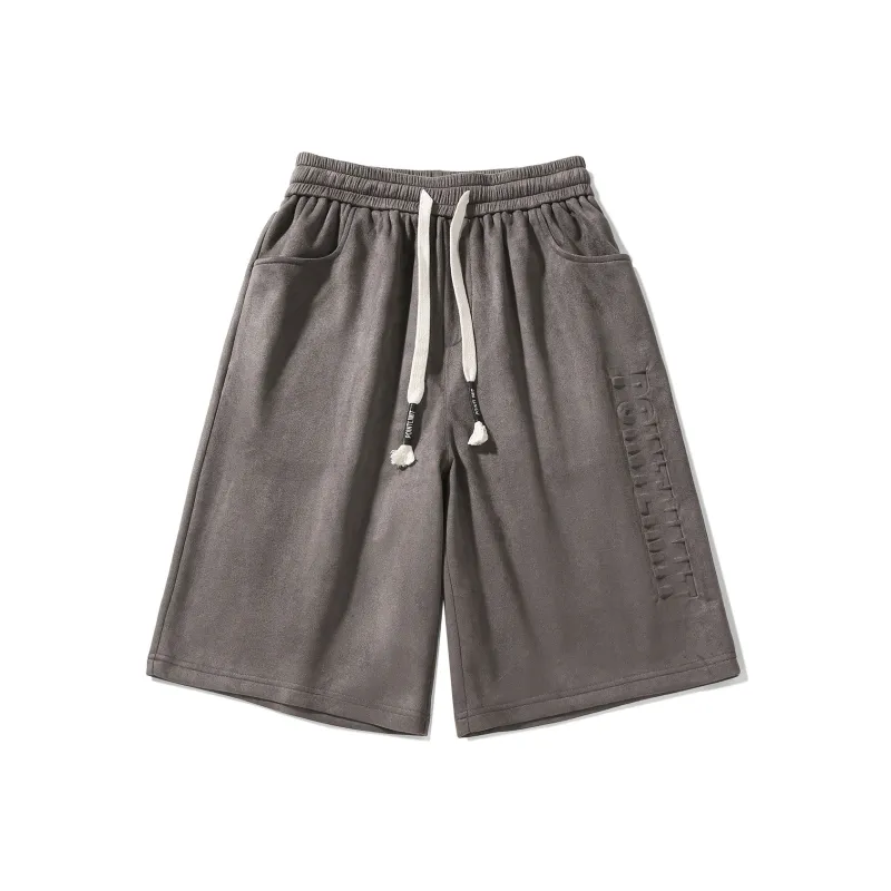 POINTLIMIT Suede 3D Pring Logo Unisex Casual Shorts-10