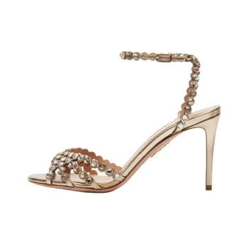 AQUAZZURA Tequila One Strap Sandals 8.5cm Women's Gold