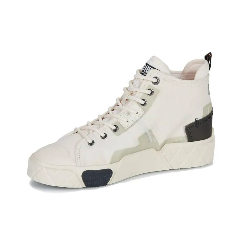 Palladium Anti Slip Wear Resistant High Top Canvas Shoes Unisex Cream White-1