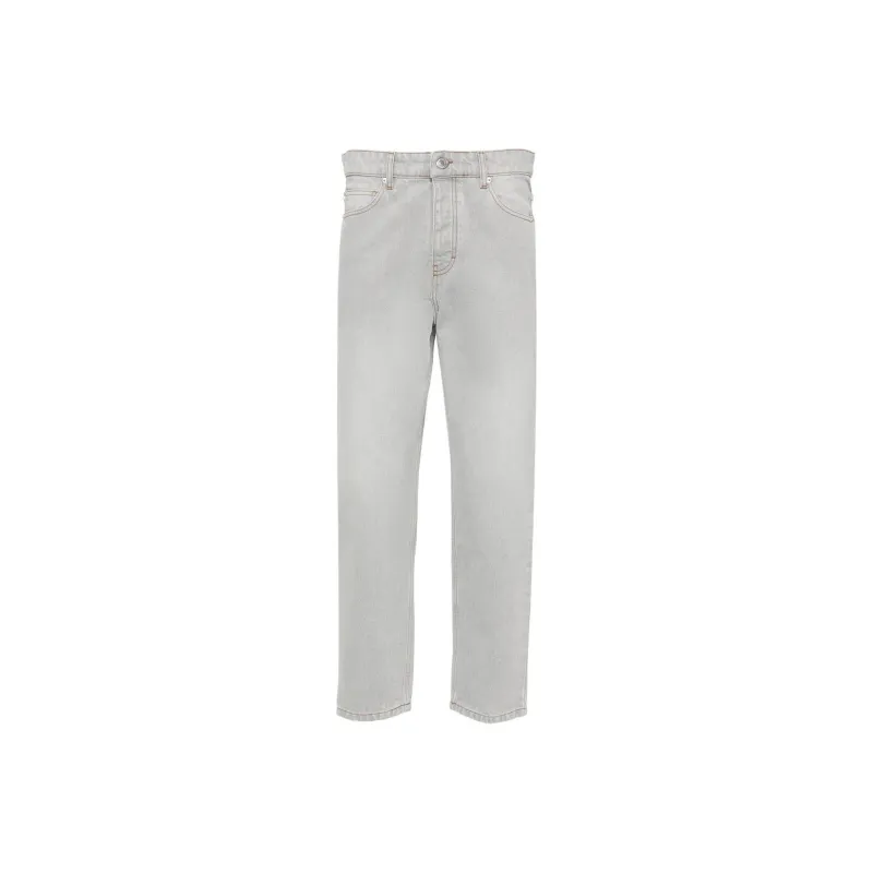 Ami Logo Patch Straight Leg Jeans-0