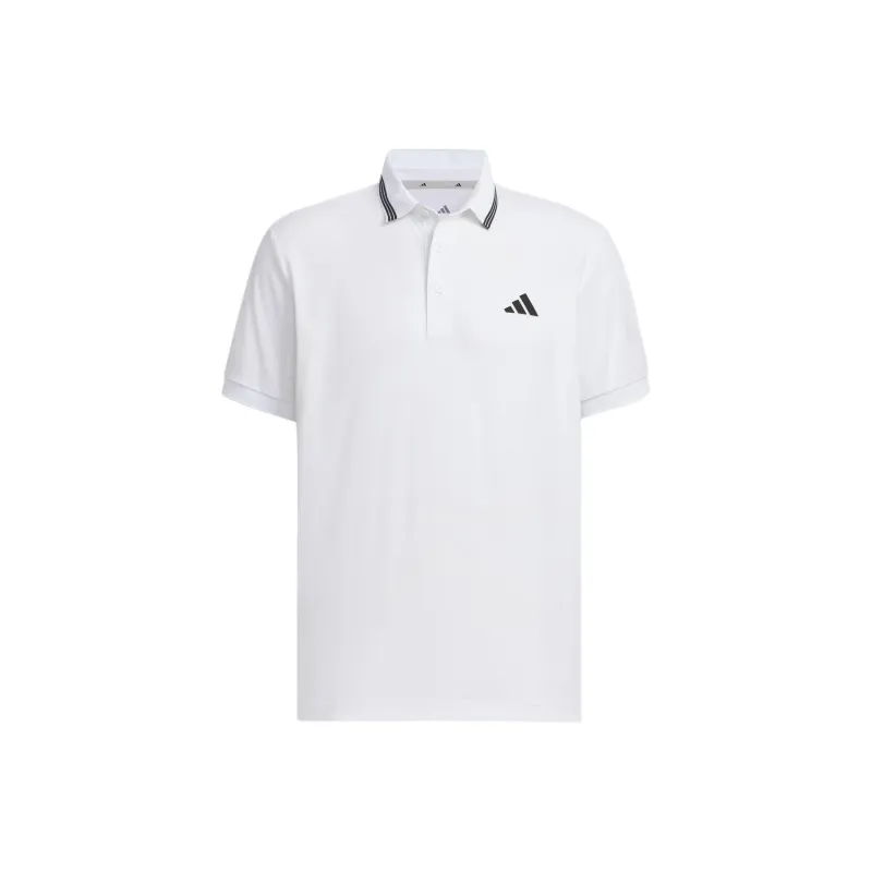 Adidas SHORT SLEEVE RIBBED Polo Shirt Men's White-0