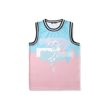 FireMonkey Basketball Jerseys Unisex Blue Pink